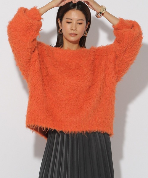 Elura（エルーラ）の「エアリーシャギープルオーバー/150348（ニット/セーター・レディース・チャコールグレー/オレンジ/ライトベージュ・MEDIUM/LARGE）」の15枚目の写真