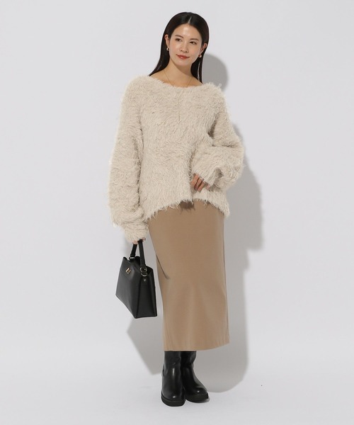 Elura（エルーラ）の「エアリーシャギープルオーバー/150348（ニット/セーター・レディース・チャコールグレー/オレンジ/ライトベージュ・MEDIUM/LARGE）」の16枚目の写真