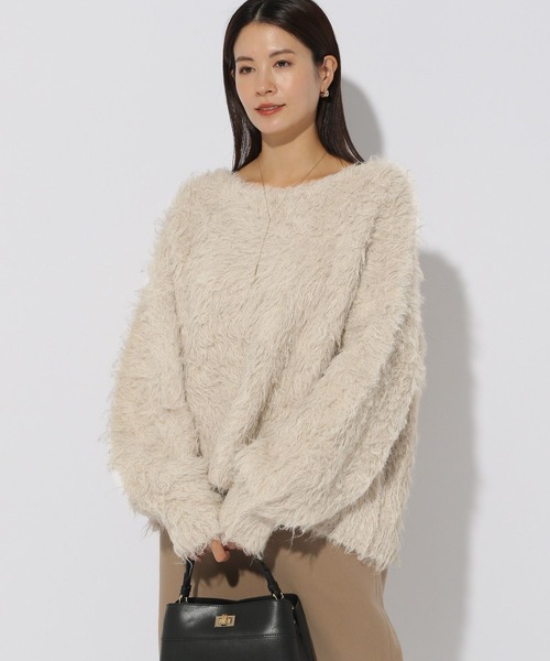 Elura（エルーラ）の「エアリーシャギープルオーバー/150348（ニット/セーター・レディース・チャコールグレー/オレンジ/ライトベージュ・MEDIUM/LARGE）」の17枚目の写真