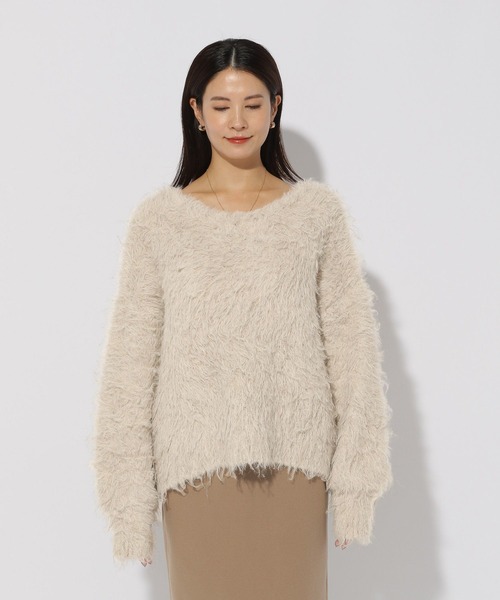 Elura（エルーラ）の「エアリーシャギープルオーバー/150348（ニット/セーター・レディース・チャコールグレー/オレンジ/ライトベージュ・MEDIUM/LARGE）」の18枚目の写真