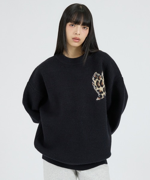 Revo.(レボ)の「【Revo.レボ】ワンポイントハートステッチルーズニット/ユニセックス/TH-3888(ニット/セーター・メンズ・グレー/ブラック/レッド/ブルー/レッド系その他/ブラック系その他/グレー系その他・フリー)」の3枚目の写真