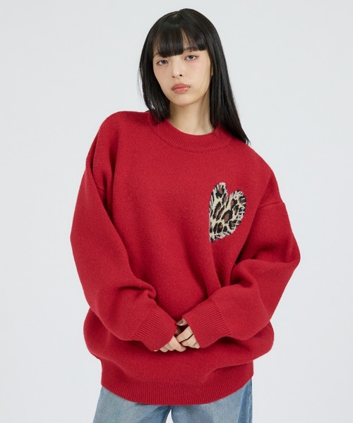 Revo.(レボ)の「【Revo.レボ】ワンポイントハートステッチルーズニット/ユニセックス/TH-3888(ニット/セーター・メンズ・グレー/ブラック/レッド/ブルー/レッド系その他/ブラック系その他/グレー系その他・フリー)」の7枚目の写真