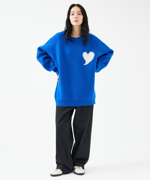 Revo.(レボ)の「【Revo.レボ】ワンポイントハートステッチルーズニット/ユニセックス/TH-3888(ニット/セーター・メンズ・グレー/ブラック/レッド/ブルー/レッド系その他/ブラック系その他/グレー系その他・フリー)」の8枚目の写真