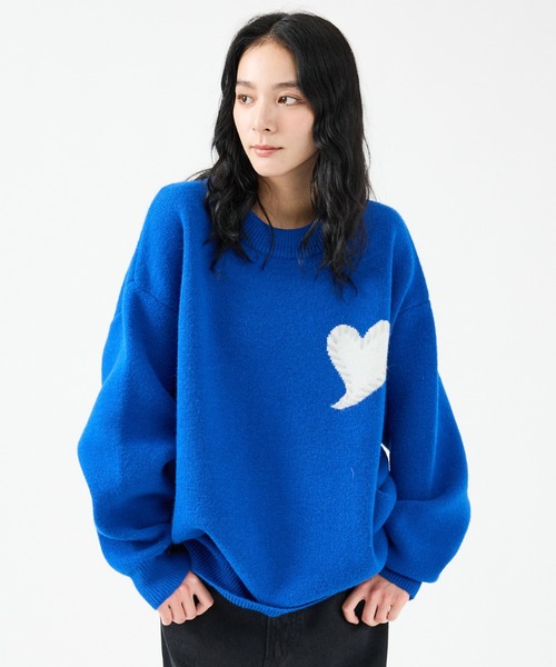 Revo.(レボ)の「【Revo.レボ】ワンポイントハートステッチルーズニット/ユニセックス/TH-3888(ニット/セーター・メンズ・グレー/ブラック/レッド/ブルー/レッド系その他/ブラック系その他/グレー系その他・フリー)」の9枚目の写真