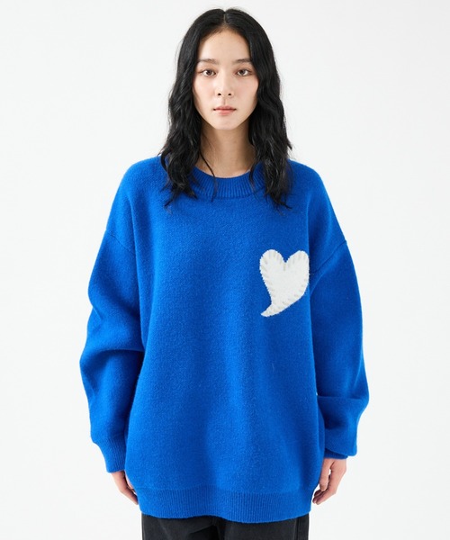 Revo.(レボ)の「【Revo.レボ】ワンポイントハートステッチルーズニット/ユニセックス/TH-3888(ニット/セーター・メンズ・グレー/ブラック/レッド/ブルー/レッド系その他/ブラック系その他/グレー系その他・フリー)」の11枚目の写真