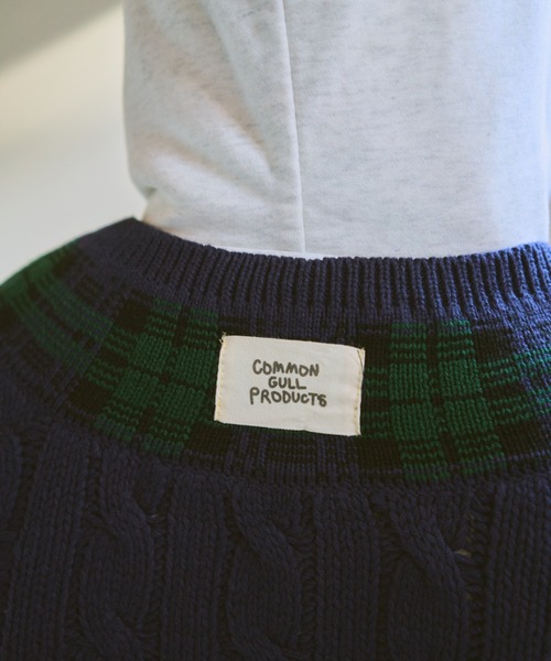 common gull products.（コモンガルプロダクツ）の「gull school knit（ニット/セーター・レディース・ネイビー/ボルドー/アイボリー・MEDIUM/LARGE）」の12枚目の写真