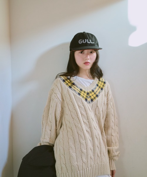 common gull products.（コモンガルプロダクツ）の「gull school knit（ニット/セーター・レディース・ネイビー/ボルドー/アイボリー・MEDIUM/LARGE）」の21枚目の写真