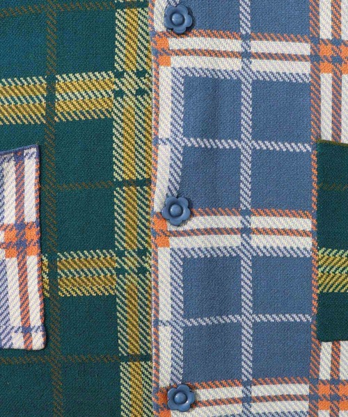 ScoLar（スカラー）の「143737：バイカラージャガード チェック柄ニットコート（その他アウター・レディース・パープル・M）」の13枚目の写真