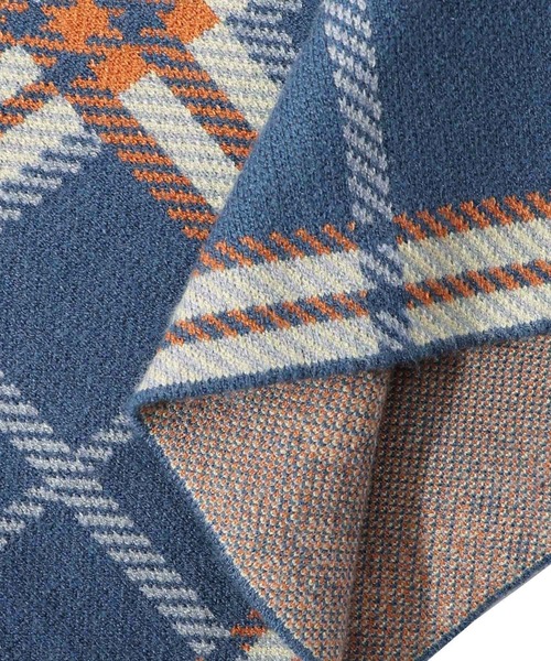 ScoLar（スカラー）の「143737：バイカラージャガード チェック柄ニットコート（その他アウター・レディース・パープル・M）」の17枚目の写真