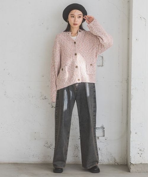 レトロメランジクルーネックカーディガン/319755（カーディガン/ボレロ）｜JEANASIS（ジーナシス）