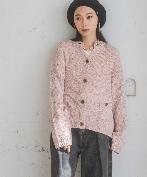 レトロメランジクルーネックカーディガン/319755（カーディガン/ボレロ）｜JEANASIS（ジーナシス）