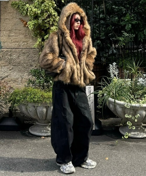 【Chikashitsu+】coating damage wide denim 受注制【Chikashitsu +】coating damage wide denim pants