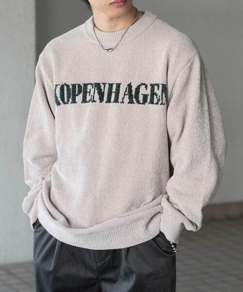 SENSE OF PLACE by URBAN RESEARCH(センスオブプレイスバイアーバンリサーチ)の「モールロゴグラフィックニット(ニット/セーター・メンズ・ブルー/ブラック/ライトベージュ・MEDIUM/LARGE)」の3枚目の写真