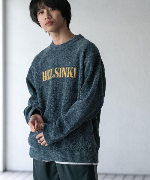 SENSE OF PLACE by URBAN RESEARCH(センスオブプレイスバイアーバンリサーチ)の「モールロゴグラフィックニット(ニット/セーター・メンズ・ブルー/ブラック/ライトベージュ・MEDIUM/LARGE)」の12枚目の写真