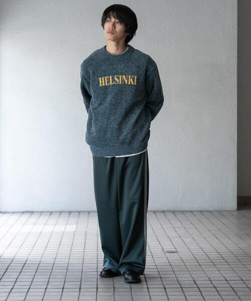 SENSE OF PLACE by URBAN RESEARCH(センスオブプレイスバイアーバンリサーチ)の「モールロゴグラフィックニット(ニット/セーター・メンズ・ブルー/ブラック/ライトベージュ・MEDIUM/LARGE)」の11枚目の写真