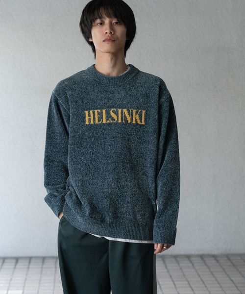 SENSE OF PLACE by URBAN RESEARCH(センスオブプレイスバイアーバンリサーチ)の「モールロゴグラフィックニット(ニット/セーター・メンズ・ブルー/ブラック/ライトベージュ・MEDIUM/LARGE)」の18枚目の写真