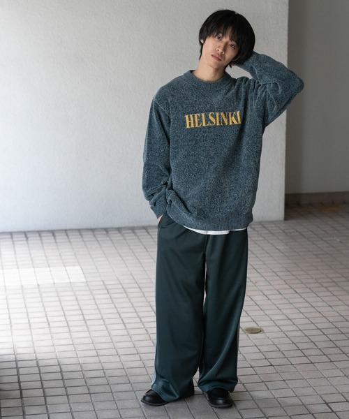 SENSE OF PLACE by URBAN RESEARCH(センスオブプレイスバイアーバンリサーチ)の「モールロゴグラフィックニット(ニット/セーター・メンズ・ブルー/ブラック/ライトベージュ・MEDIUM/LARGE)」の21枚目の写真