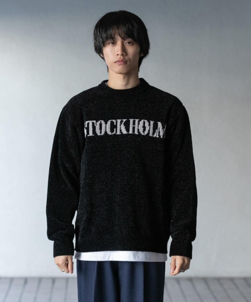 SENSE OF PLACE by URBAN RESEARCH(センスオブプレイスバイアーバンリサーチ)の「モールロゴグラフィックニット(ニット/セーター・メンズ・ブルー/ブラック/ライトベージュ・MEDIUM/LARGE)」の22枚目の写真