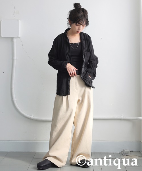 タックデザインパンツ（その他パンツ）｜antiqua（アンティカ