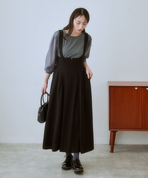 nissen(ニッセン)の「スカートでも使える2WAYジャンパースカート(ジャンパースカート・レディース・ブラック・L/M/S)」の2枚目の写真