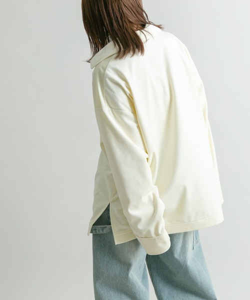 KBF（ケイビーエフ）の「ベロアBIGシャツ（シャツ/ブラウス・レディース・ネイビー/アイボリー・ONE）」の7枚目の写真