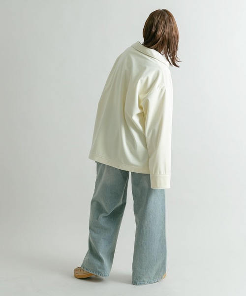 KBF（ケイビーエフ）の「ベロアBIGシャツ（シャツ/ブラウス・レディース・ネイビー/アイボリー・ONE）」の10枚目の写真