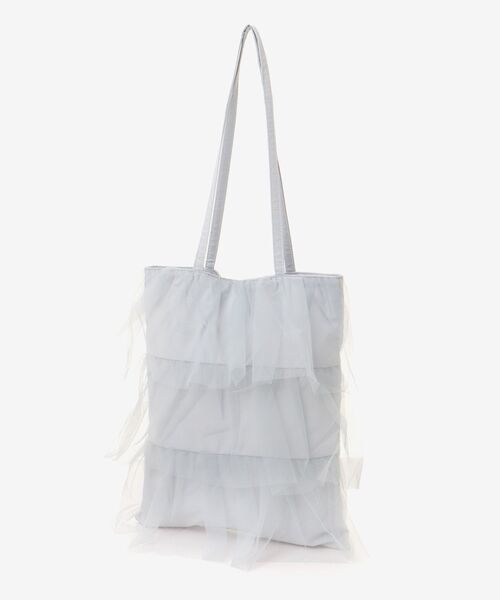 MAJESTIC LEGON（マジェスティックレゴン）の「チュールティアードトート（トートバッグ・レディース・アイボリー/ブラック/ライトグレー・FREE）」の10枚目の写真