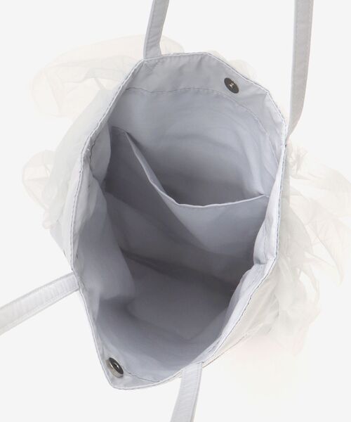 MAJESTIC LEGON（マジェスティックレゴン）の「チュールティアードトート（トートバッグ・レディース・アイボリー/ブラック/ライトグレー・FREE）」の16枚目の写真