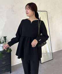 prose verse | 【ママ監修！セレモニーアイテム】ハートネック袖パールペプラムブラウス(シャツ/ブラウス)