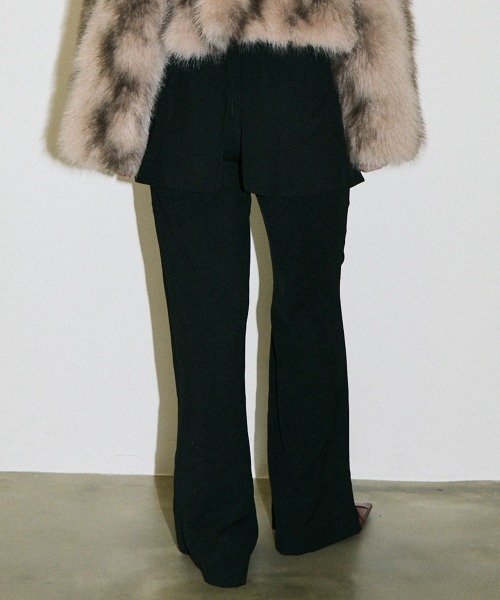Clum(クルム)の「double button slacks skirt pants / ダブルボタンスラックススカートパンツ(スラックス・レディース・ブラック/グレー・FREE)」の6枚目の写真