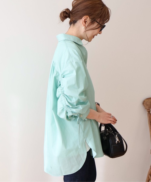 AMERICAN HOLIC(アメリカンホリック)の「イージーケアバックギャザー袖リボンシャツ(シャツ/ブラウス・レディース・グリーン系その他3/サックスブルー系3/ピンク系その他/イエロー系その他2・L/M)」の15枚目の写真