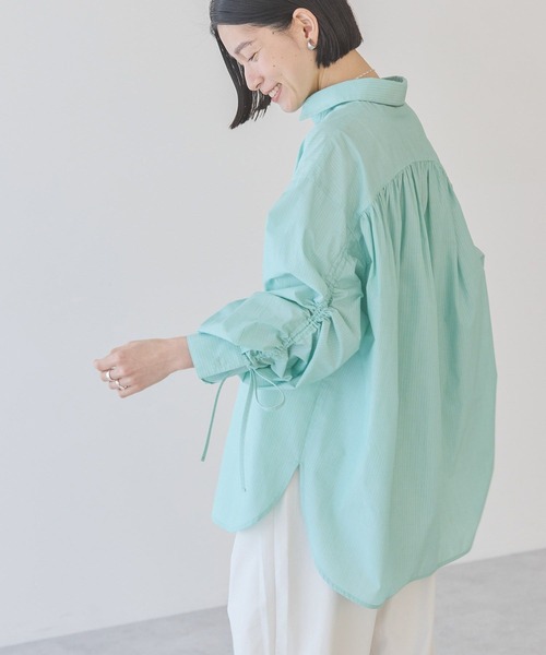 AMERICAN HOLIC(アメリカンホリック)の「イージーケアバックギャザー袖リボンシャツ(シャツ/ブラウス・レディース・グリーン系その他3/サックスブルー系3/ピンク系その他/イエロー系その他2・L/M)」の13枚目の写真