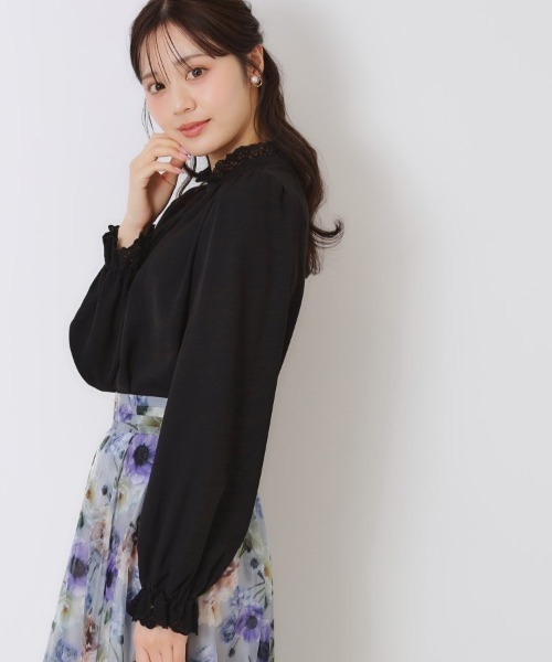 couture brooch（クチュールブローチ）の「【ほろ甘・大人カワイイ】エンブロレース2WAYブラウス（シャツ/ブラウス・レディース・ライトグレー/ピンク/ブラック/アイボリー・42/36/38/40）」の20枚目の写真