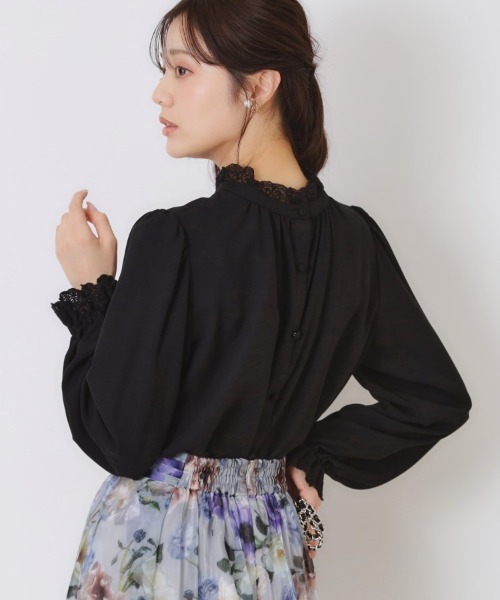 couture brooch（クチュールブローチ）の「【ほろ甘・大人カワイイ】エンブロレース2WAYブラウス（シャツ/ブラウス・レディース・ライトグレー/ピンク/ブラック/アイボリー・42/36/38/40）」の21枚目の写真