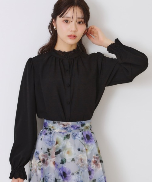 couture brooch（クチュールブローチ）の「【ほろ甘・大人カワイイ】エンブロレース2WAYブラウス（シャツ/ブラウス・レディース・ライトグレー/ピンク/ブラック/アイボリー・42/36/38/40）」の12枚目の写真