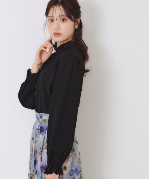 couture brooch（クチュールブローチ）の「【ほろ甘・大人カワイイ】エンブロレース2WAYブラウス（シャツ/ブラウス・レディース・ライトグレー/ピンク/ブラック/アイボリー・42/36/38/40）」の13枚目の写真