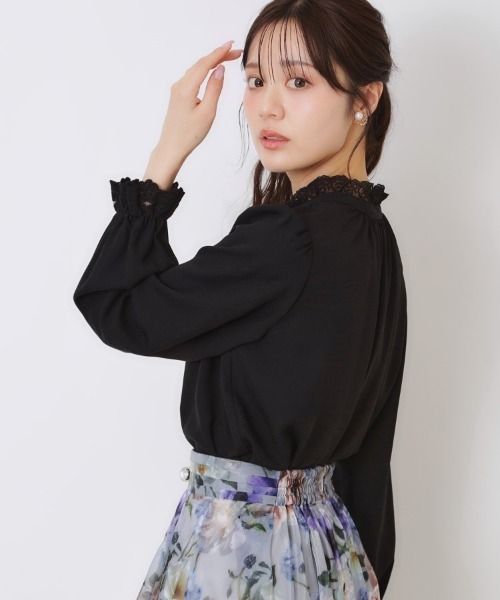 couture brooch（クチュールブローチ）の「【ほろ甘・大人カワイイ】エンブロレース2WAYブラウス（シャツ/ブラウス・レディース・ライトグレー/ピンク/ブラック/アイボリー・42/36/38/40）」の14枚目の写真