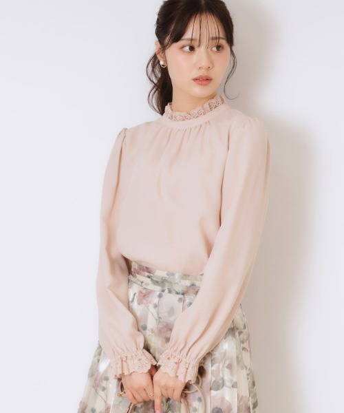 couture brooch（クチュールブローチ）の「【ほろ甘・大人カワイイ】エンブロレース2WAYブラウス（シャツ/ブラウス・レディース・ライトグレー/ピンク/ブラック/アイボリー・42/36/38/40）」の10枚目の写真