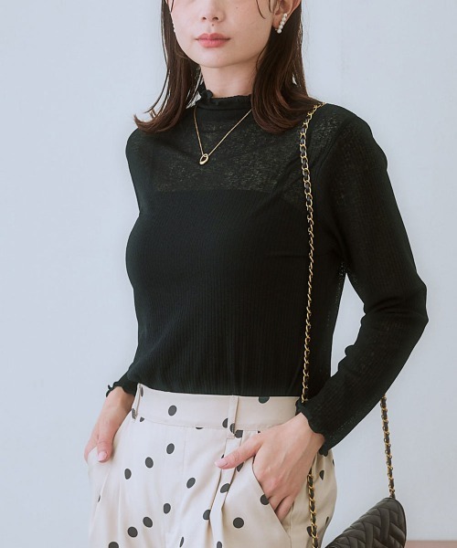 SMILE LAND(スマイルランド)の「<大きいサイズ> 選べるシアープルオーバー(Tシャツ/カットソー・レディース・グレー/ブラック/キナリ/チャコール/ミント/オフホワイト・4L/5L/3L/LL/L)」の1枚目の写真