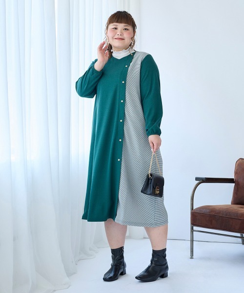 SMILE LAND(スマイルランド)の「<大きいサイズ> 選べるシアープルオーバー(Tシャツ/カットソー・レディース・グレー/ブラック/キナリ/チャコール/ミント/オフホワイト・4L/5L/3L/LL/L)」の16枚目の写真