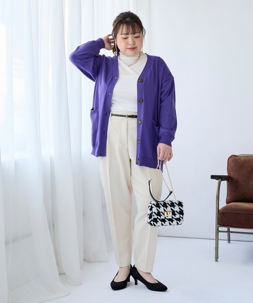 SMILE LAND(スマイルランド)の「<大きいサイズ> 選べるシアープルオーバー(Tシャツ/カットソー・レディース・グレー/ブラック/キナリ/チャコール/ミント/オフホワイト・4L/5L/3L/LL/L)」の18枚目の写真