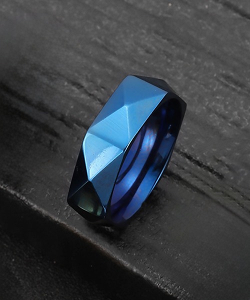 SBG（エスビー）の「SBG 六角形ミラーカットリング（リング・メンズ・ブラック/グレー/ブルー/シルバー・14号/17号/20号/22号）」の3枚目の写真