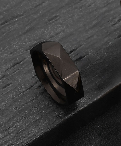 SBG(エスビー)の「SBG 六角形ミラーカットリング(リング・メンズ・ブラック/グレー/ブルー/シルバー・14号/17号/20号/22号)」の11枚目の写真
