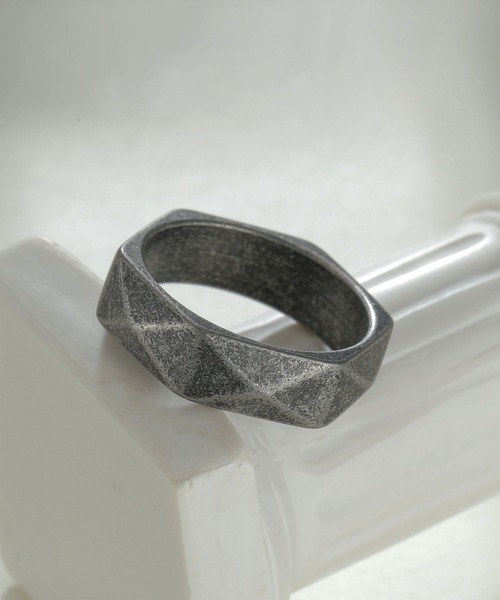 SBG(エスビー)の「SBG 六角形ミラーカットリング(リング・メンズ・ブラック/グレー/ブルー/シルバー・14号/17号/20号/22号)」の10枚目の写真
