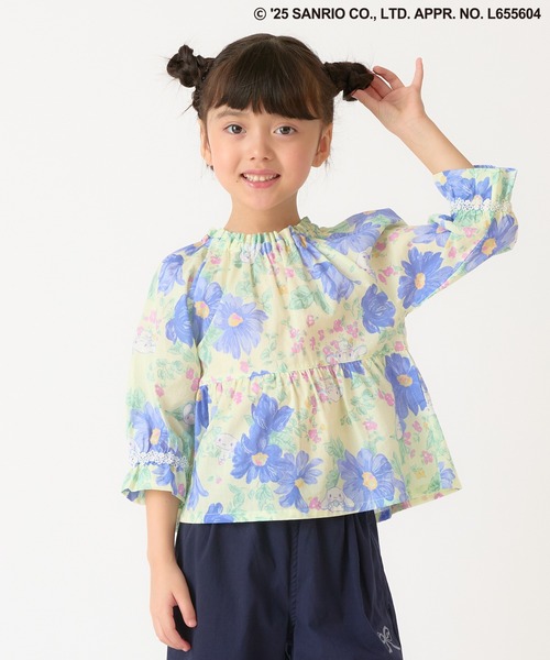 HAKKA KIDS(ハッカキッズ)の「【シナモロール】マーガレットプリントブラウス(シャツ/ブラウス・キッズ・イエロー/サックスブルー・100cm/110cm/120cm/130cm)」の2枚目の写真