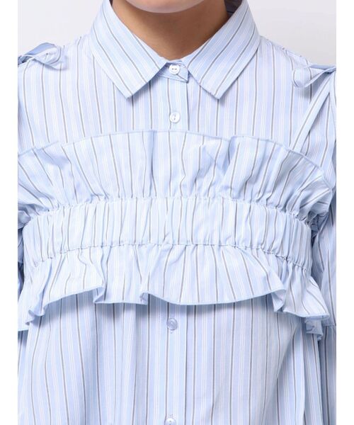 jouetie（ジュエティ）の「ビスチェレイヤードチュニックストライプシャツ（シャツ/ブラウス・レディース・オフホワイト/イエロー/ブルー/ブラック・MEDIUM）」の17枚目の写真