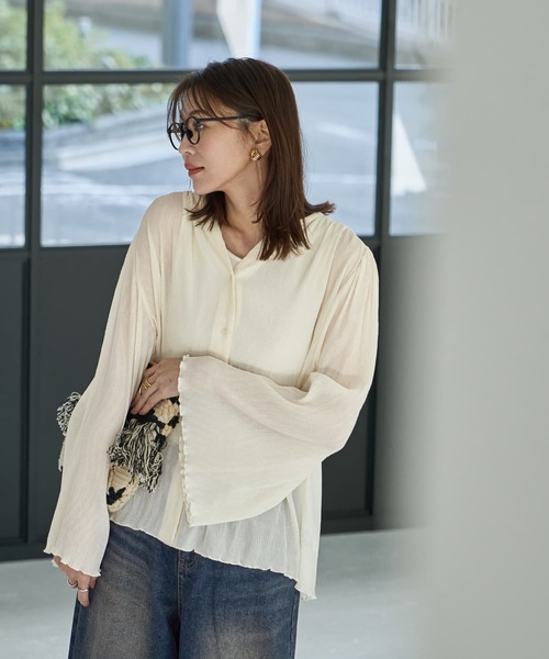 シャーリングシフォン楊柳風ブラウス（シャツ/ブラウス）｜STYLE