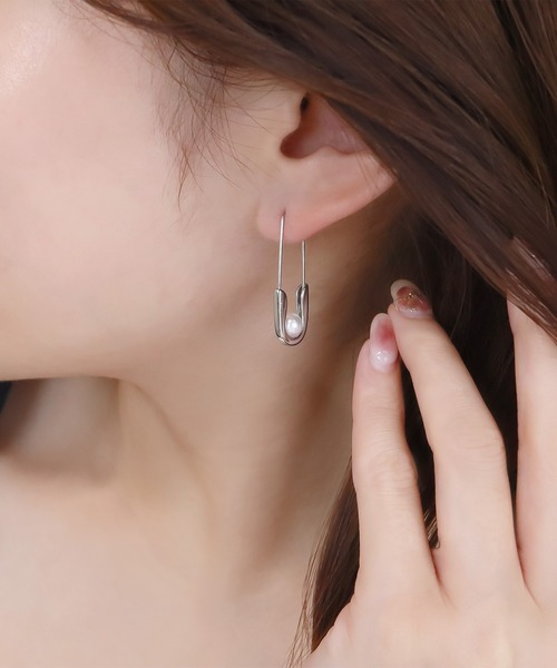 blackdia ocean ワンパールセーフティピンピアス（ピアス（両耳
