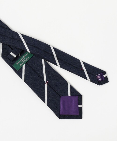 Seaward＆stearn（シーワードスターン）の「Seaward & Stearn / シルク ストライプ ネクタイ（ネクタイ・メンズ・ブルー系その他4/グレー/インディゴブルー・ONE SIZE）」の5枚目の写真