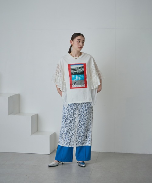 ROSE BUD（ローズバッド）の「レオパードレーススカート（スカート・レディース・ブラック/ホワイト・ONE SIZE）」の3枚目の写真